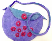 Felt Handbag. Purple Wool Boho Purse. Made in Australia