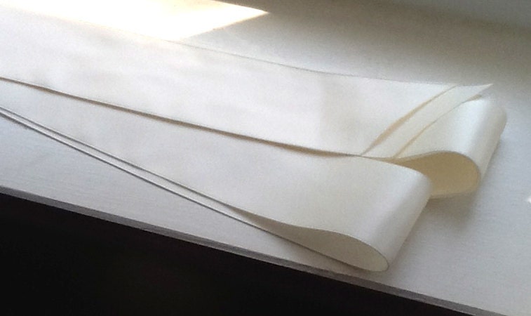 Ivory Satin Ribbon Sash Add on