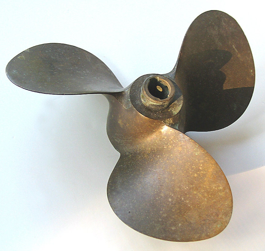 Solid Brass Boat Propeller Vintage Collectible by flabbyrabbit