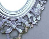 Roses and Ribbons . . . Iridescent White Gold  Vintage SYROCO Mirror . . . Pretty is Pretty . . .