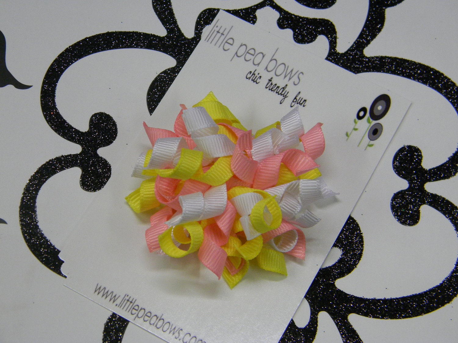 LPB - Maize, Pink, White BITTY Boutique Korker Hair Bow