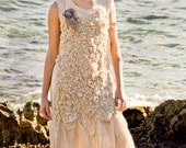 Ready to Ship- Sea Urchin Bib. Textured, Gathered Apron. Unconventional Wedding Dress. Experimental Clothing, By RawHemline on etsy