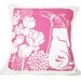Hot Pink Bunny Pillow, Kid Pillow, Hot PInk, Cotton Bark Cloth, 20x20 inch, Silk Screened