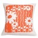 Decorative Pillow, Orange, Flower, Daisy, 20 inch, Hand Screened on Cotton Bark Cloth