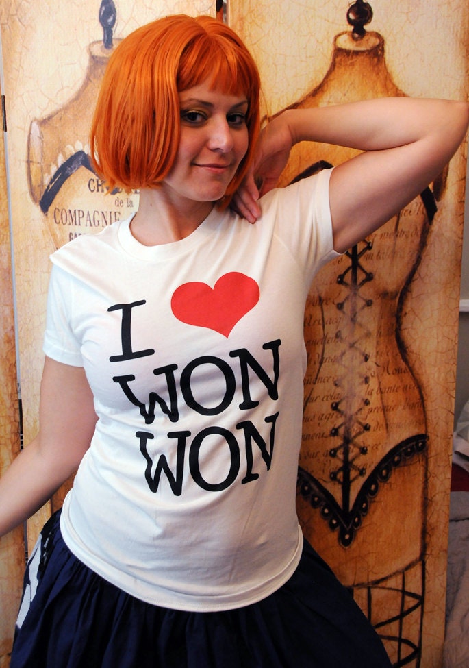 I (heart) WON WON, American Apparel women's fitted SMALL