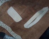 Vintage suede leather Poncho FREE shipping