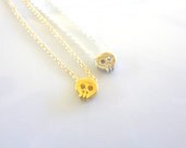 Silver or Gold Little Skull Necklace
