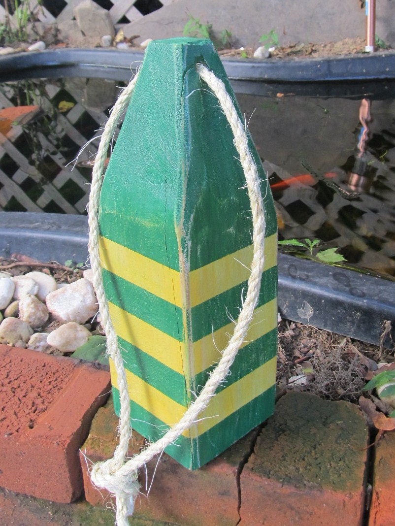 OOAK Reclaimed Wooden Buoy. Striped Buoy. Lake Decor. Nautical Decor. Nursery Decor. Made to Order