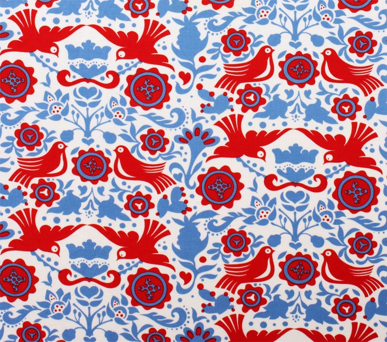 Folklorico by Alexander Henry - La Paloma Blue / Red 7593C
