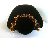 Ring of Fire - Hot Rod Bracelet - Fire Red, Orange, Yellow, Black, and Silver by Roots and Wings Designs