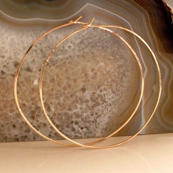 Large Gold Hoop Earrings, Hammered Gold Filled Hoop Earrings, Large Gold Hoops, 14KT Gold Filled Hoop Earrings, Gold Hoop Earrings