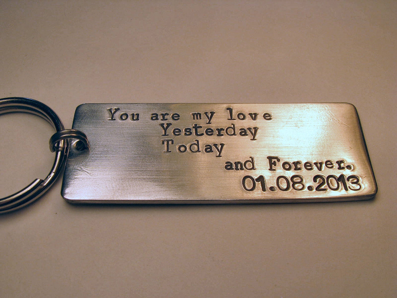 Custom Hand Stamped Keychain