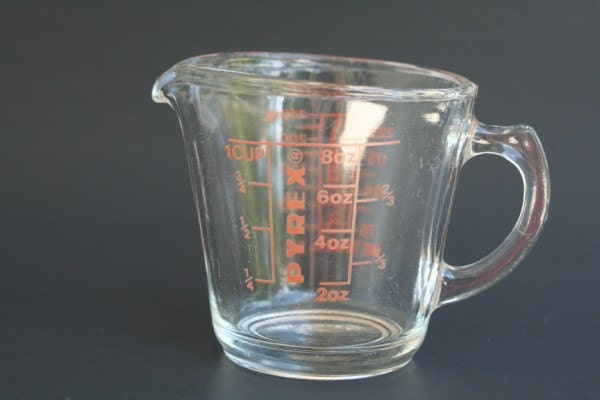 pyrex Pyrex Measuring Shape vintage cup 1 Handle  Vintage  Cup Red D with Cup and