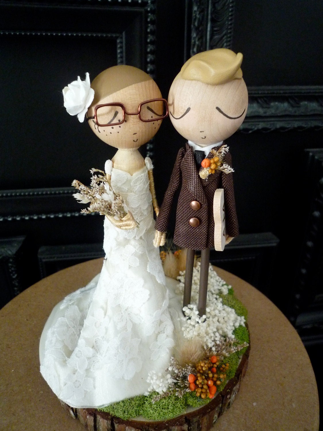 Wedding Cake Topper with Custom Wedding Dress - Custom Keepsake by MilkTea