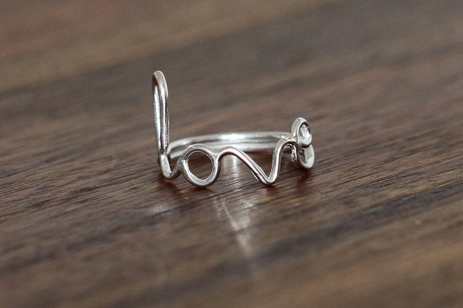 Love Ring - Sterling Silver, Most Sizes Ready to Ship