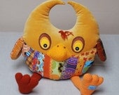patchwork owl - bird - ooak