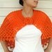 Hand Knitted Shawl, Halloween Gift, Orange Shawl, Orange Poncho, Capelet, Winter Fashion