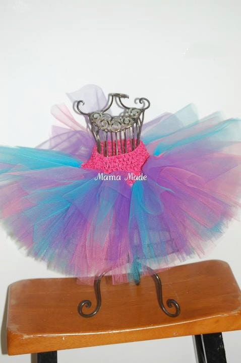 Abby Cadabby Inspired Hot Pink, Turquoise and Purple  Tutu sizes 12 mo 18 mo 24 mo 2t 3t 4t 5 6