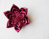 Crimson Large Kanzashi Flower Pin,Brooche