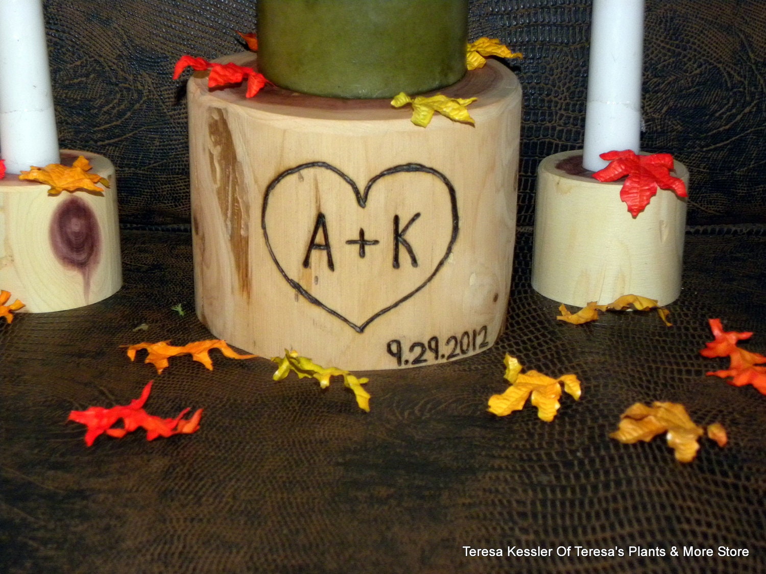 Pillar Wedding Candle Holder-Rustic Wedding Unity Candle Holders