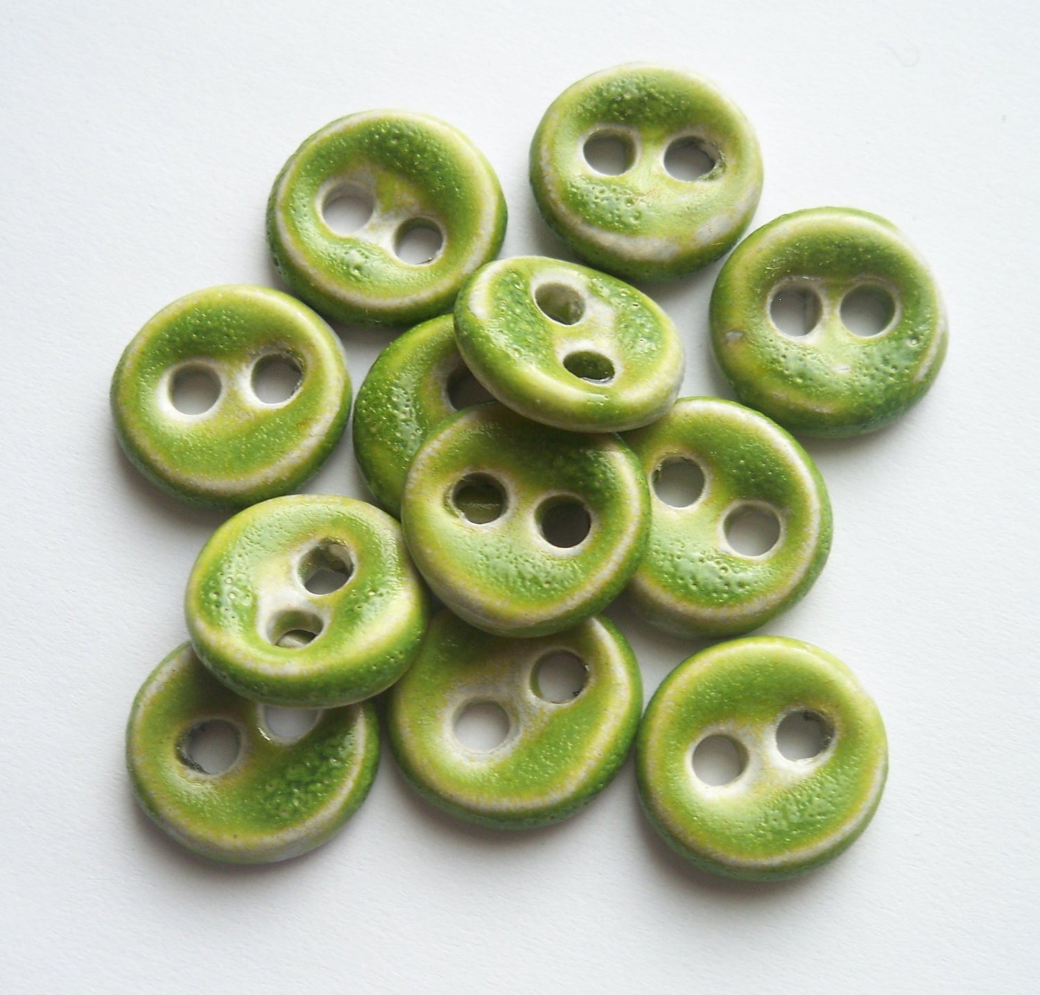Small Lime Green Ceramic buttons