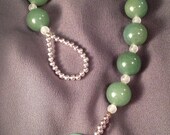 Green Aventurine and White Quartz Gratitude Meditation Beads