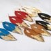 Leather Feather Earrings. Black with Gold Gilded Tip Earrings. Gold Leafed Sparkling Bohemian. Free Shipping Worldwide