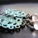 Brass Filigree Earrings, Apricot Quartz