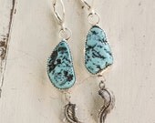 Turquoise Nugget Sterling Silver Earrings