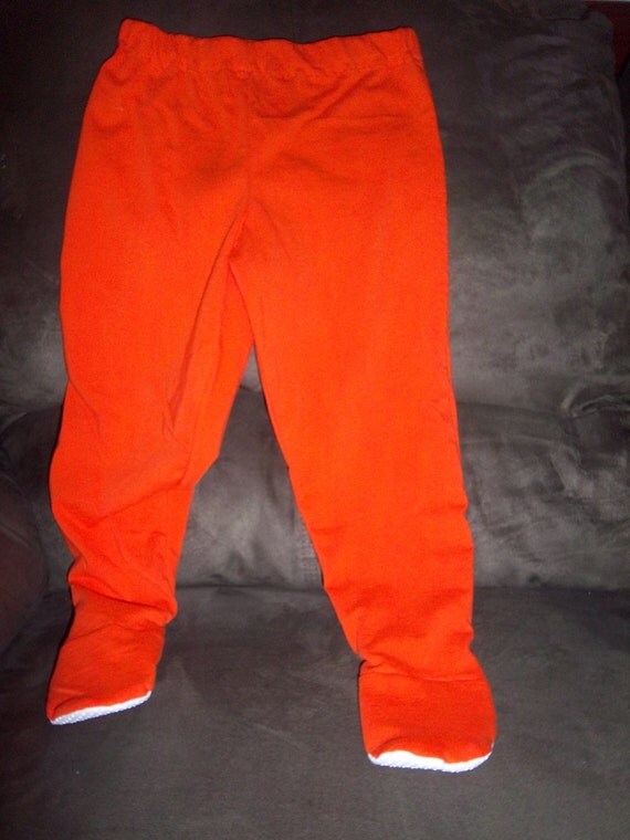 2T3T orange Organic cotton jersey knit footed pajama by SewMona