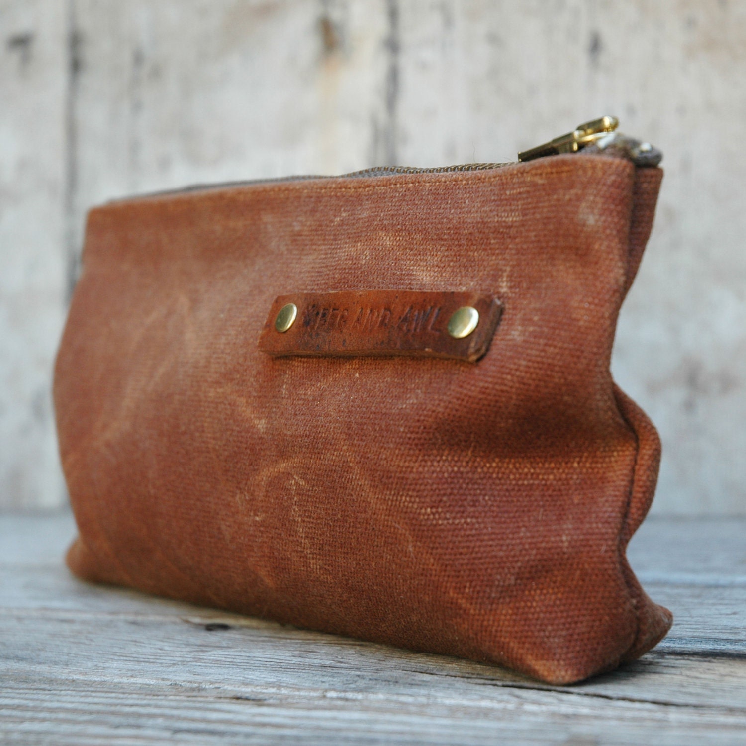 Waxed Canvas Pouch: Spice.