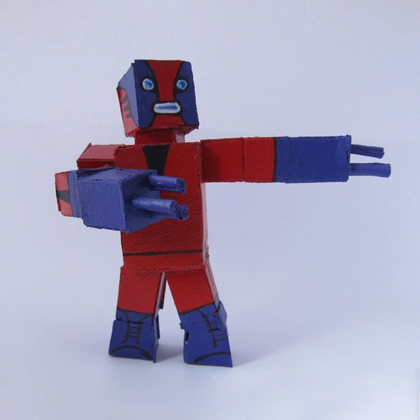 Cardboard Lucha Libre Robot - Demonio Rojo