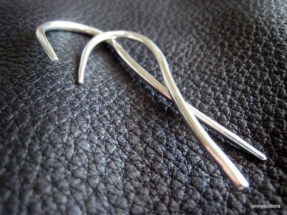 Fine Silver Cable Needle Stitch Holder Set  - Fabulous Knitter gift
