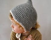 Little Gray PIxie Hood Hat/Bonnet Size 2-4 years