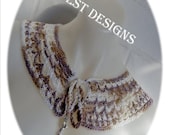 Crocheted Cream/Tan Mix Cotton  Peter Pan Collar with little Owl charms