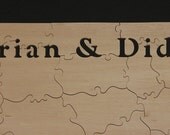 121-130 pc Alternative Wedding Guest Book Puzzle - Can CUSTOMIZE 18" X 30" (Plain Wood) HAND CUT Wooden Jigsaw