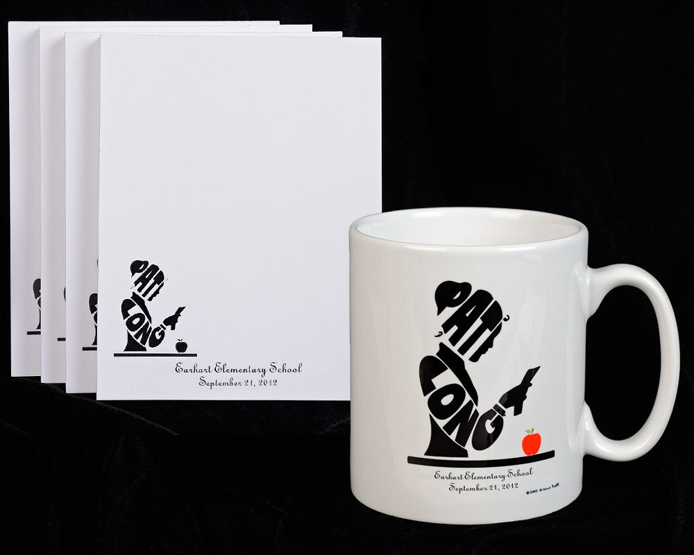Personalized Teacher Gift - Coffee Mug and 4 Notepads