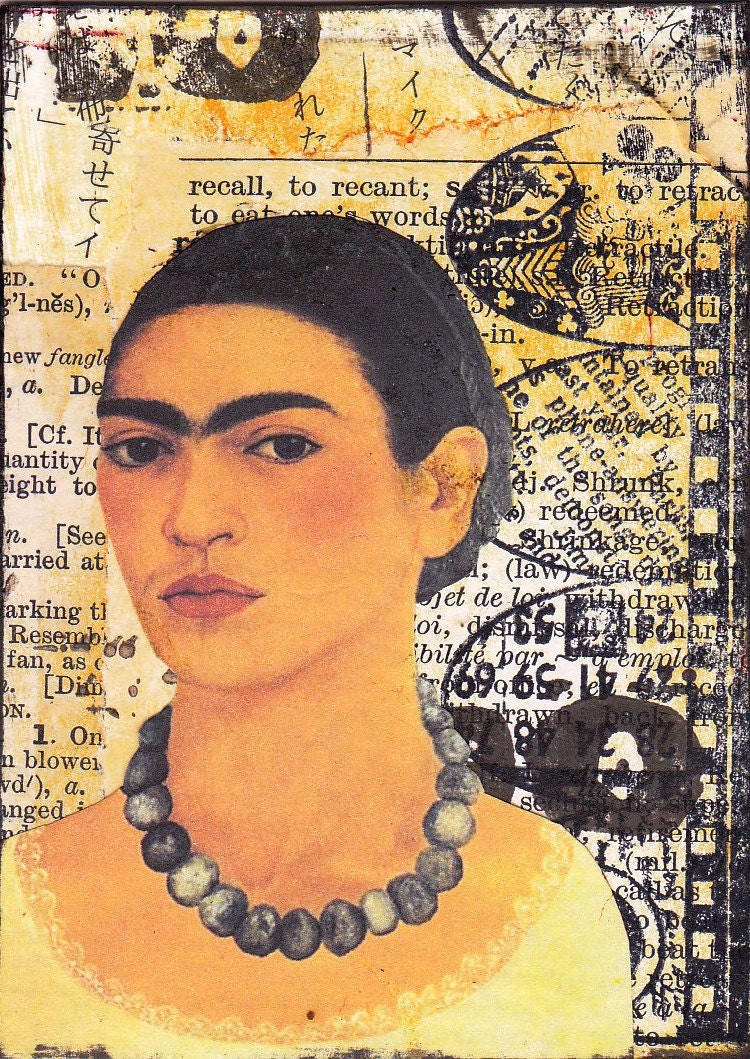 Frida Kahlo - original mixed media ACEO