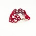 Modern oxblood burgundy bracelet / deep red lace bracelet / lace jewelry /