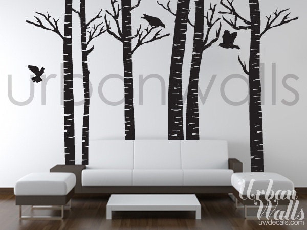 Vinyl Wall Sticker Decal Art - Birch Trees