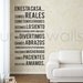 Vinyl Wall Sticker Decal, Spanish In this house we do