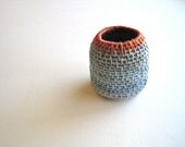Tiny Sculpture Art Basket - Miniature Basket Sculpture - Soft Sculpture Coiled Basket