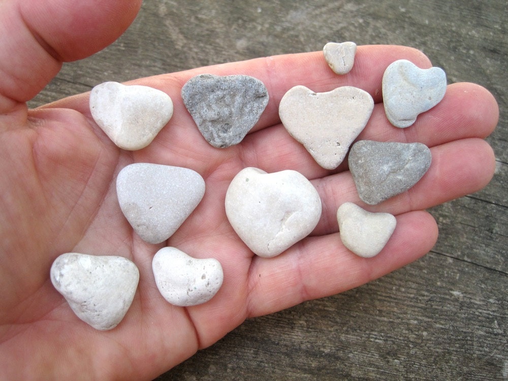 Stone Heart Collection - Miniature Heart Shaped Stones - Natural Stone Heart