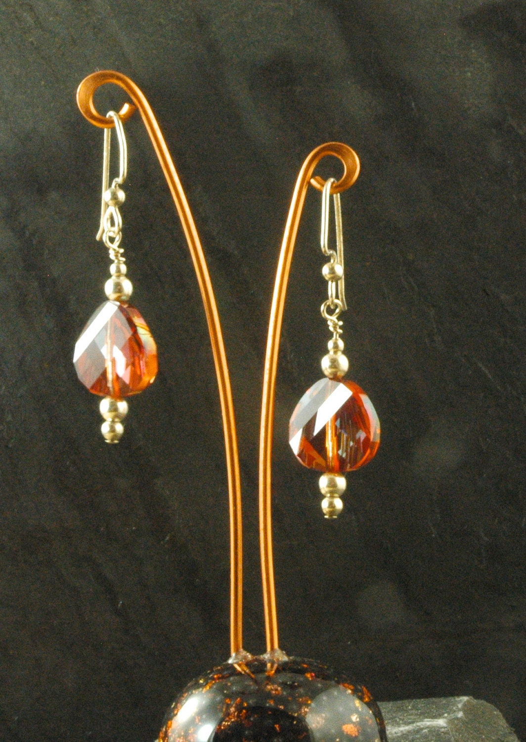 Swarovski Elements Magma Twisted Disk Earrings