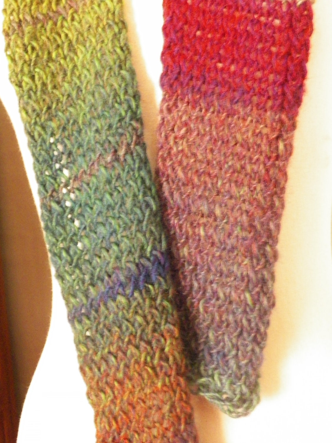 ON SALE Scarf Beautiful Multicolor Stripes in Jewel Tones Purple Magenta Blue Amber Green