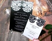 Black and White Damask Wedding Invitation Set Deposit