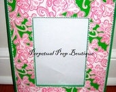 Perpetually Perfect Lilly Pulitzer Print Pink and Green Frame