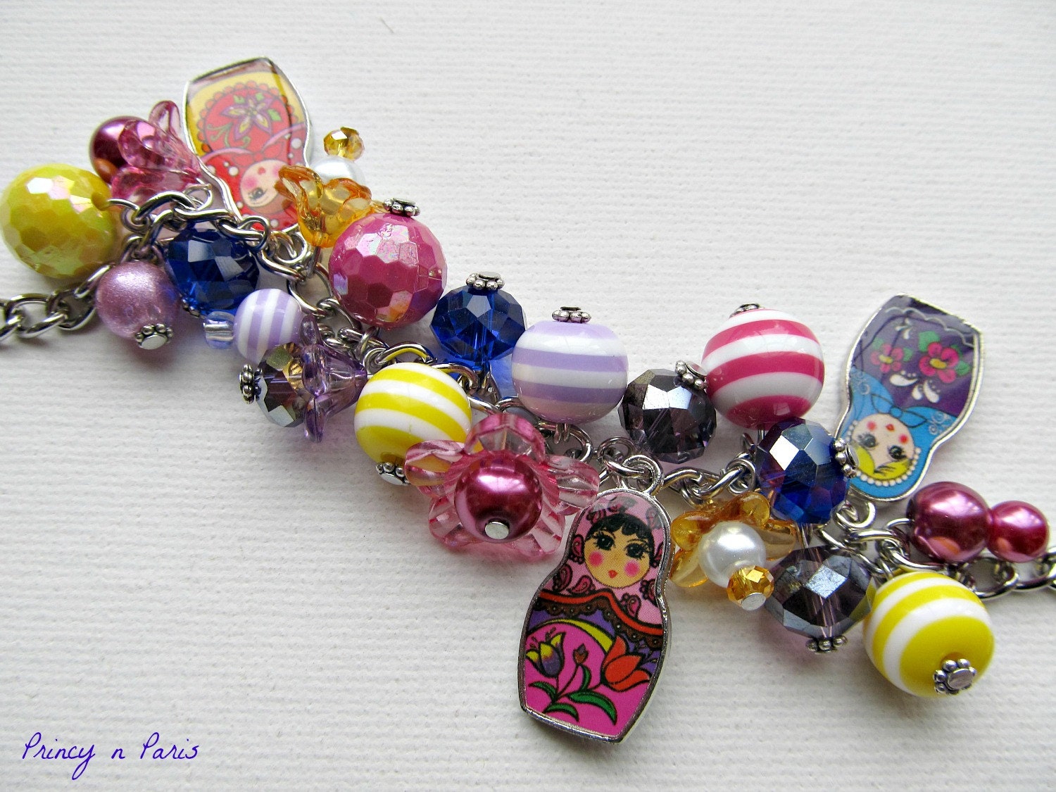 Matryoshka doll charm bracelet