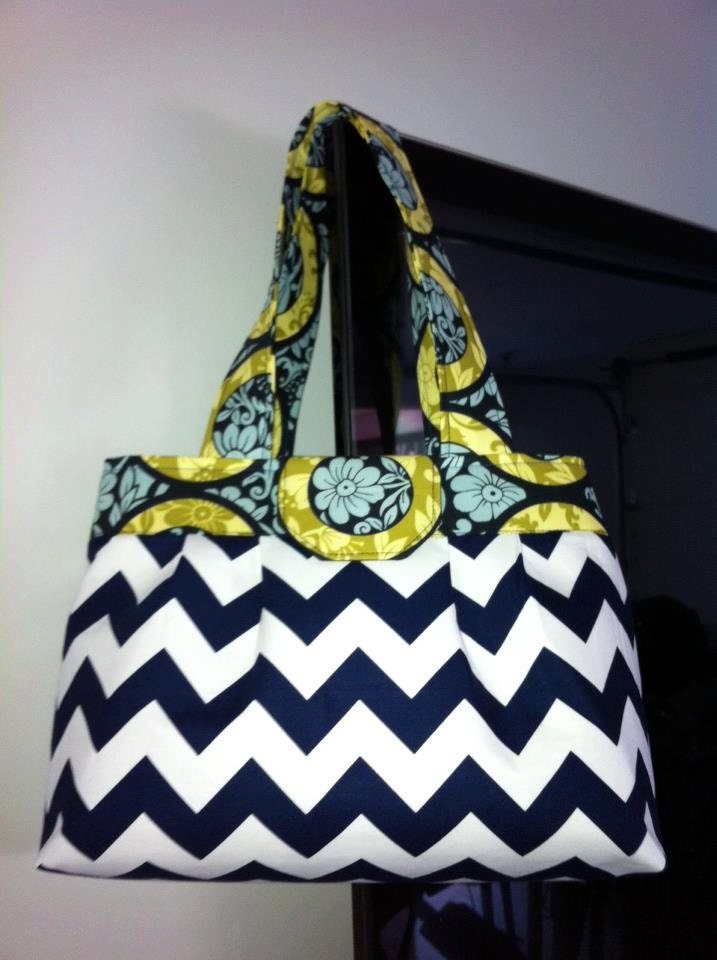 Nautical Blue Chevron Purse