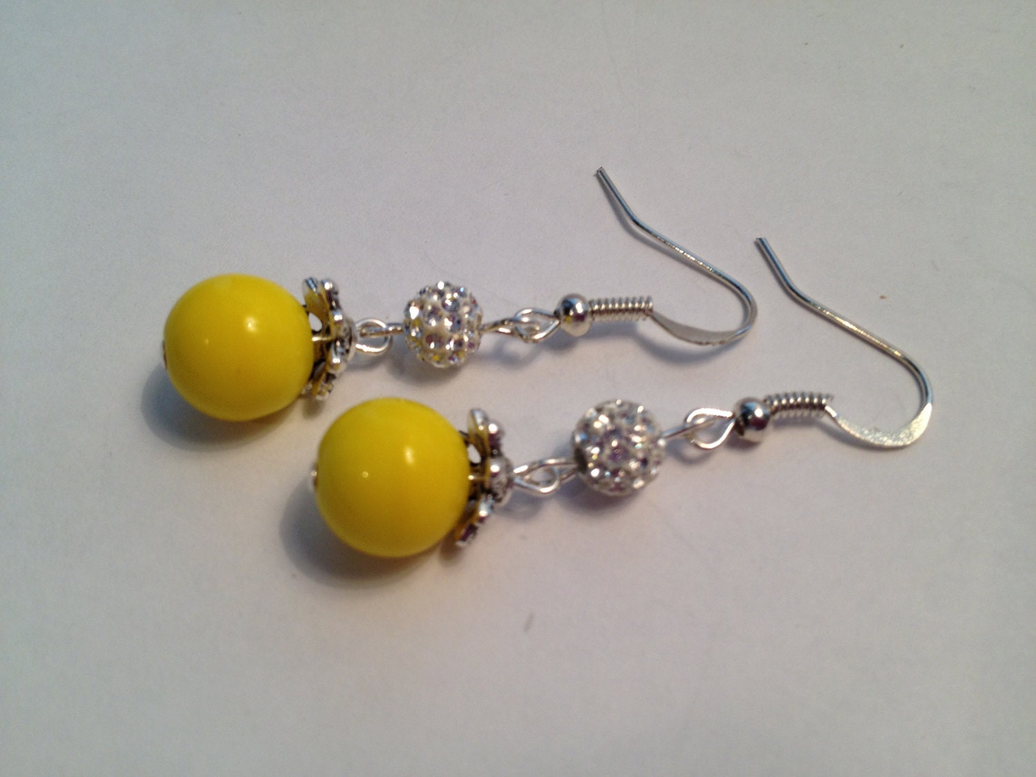 Yellow Beaded Earrings